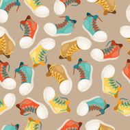 Hipster style seamless pattern with sneakers