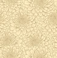 Beautiful seamless pattern with hand-drawn flowers in vintage colors N3