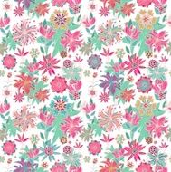Seamless floral vector pattern with chinese mums N2