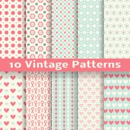 Vintage fashionable vector seamless patterns (tiling)