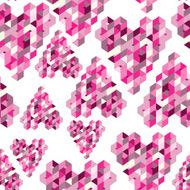 Abstract seamless background with geometric hearts N2