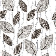Monochrome seamless pattern of abstract leaves N16