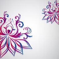 Abstract floral background with oriental flowers N6