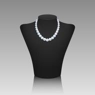 Pearl necklace on a rack