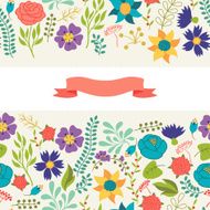 Romantic seamless pattern of various flowers in retro style N4