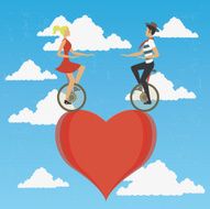 Couple in monocycle