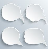 Abstract Vector White Speech Bubbles Set N3