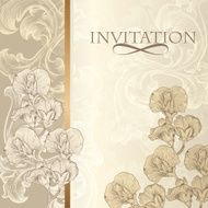 Elegant invitation card in vintage style N3