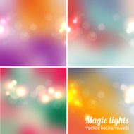 Set of soft blurry backgrounds with bokeh effect
