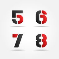 red 5678 3d stencil numbers