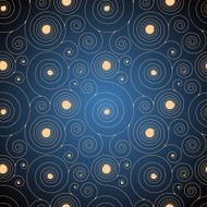 Gold on Blue Spiral Seamless Template