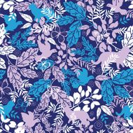 Animals in the forest silhouettes seamless pattern background