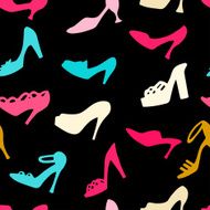 Seamless pattern with colorful shoes