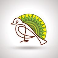 Retro decorated bird