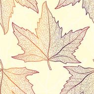 Autumn maple leaves seamless pattern Layered vector