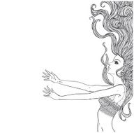 girl with beautiful hair isolated