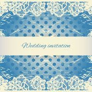 Wedding rumpled invitation Lace background with a place for text