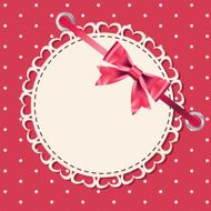 Vector greeting card with frame and bow N10
