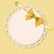 Vector greeting card with frame and bow N11
