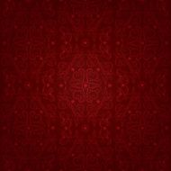 Floral vintage seamless pattern on red Vector background