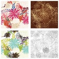 Floral Seamless Color Set N3