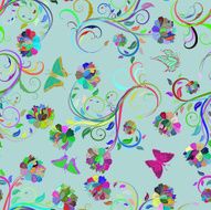Seamless multicolor floral pattern N5