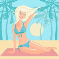 The girl on beach