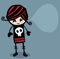 Pirate Girl with Speech Bubble