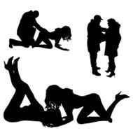 Vector silhouettes of different people N60