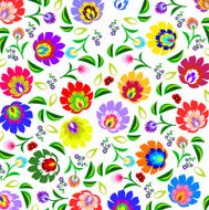 Traditional Polish folk floral pattern vector