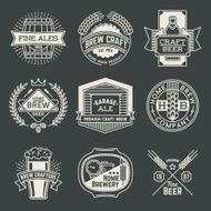 Retro design insignias logotypes home brewery set 1