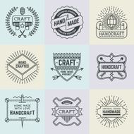 Assorted retro design insignias logotypes set 15 Vector vintage elements