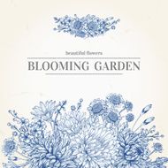 Invitation with a blue flowers