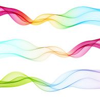 Set of vector color curve lines design element N13