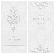 Vector White Floral 3d Background Template Christmas or Invitation Cards N3