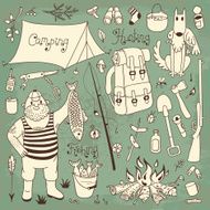 Fishing hunting camping set