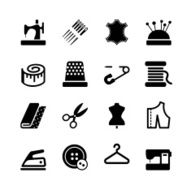Vector sewing equipment and needlework icon set N4