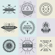 Assorted retro design insignias logotypes set 1 Vector vintage elements