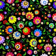 Traditional Polish repetitive folk floral pattern vector N2