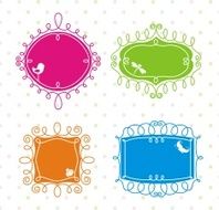 girlish colorful swirl frames N2