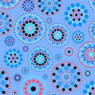 abstract colorful polka dots pattern with blue background N2