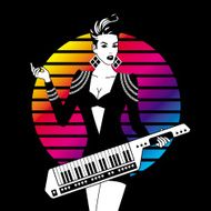 Sexy Girl With Keytar