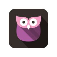 owl animal face flat icon series N2