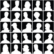 Avatars of silhouettes with different hairstyles N4