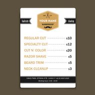 Barber shop vintage offer list template