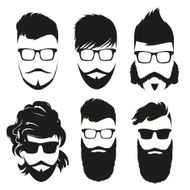 Set of fashion silhouette hipster style vector illustration N5
