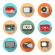 Retro Radio and TV in Flatdesign Style