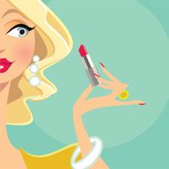Blonde Lipstick Lady