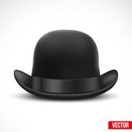 Black bowler hat on a white background vector N2