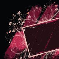 Decorative frame Vector flowers Grunge background